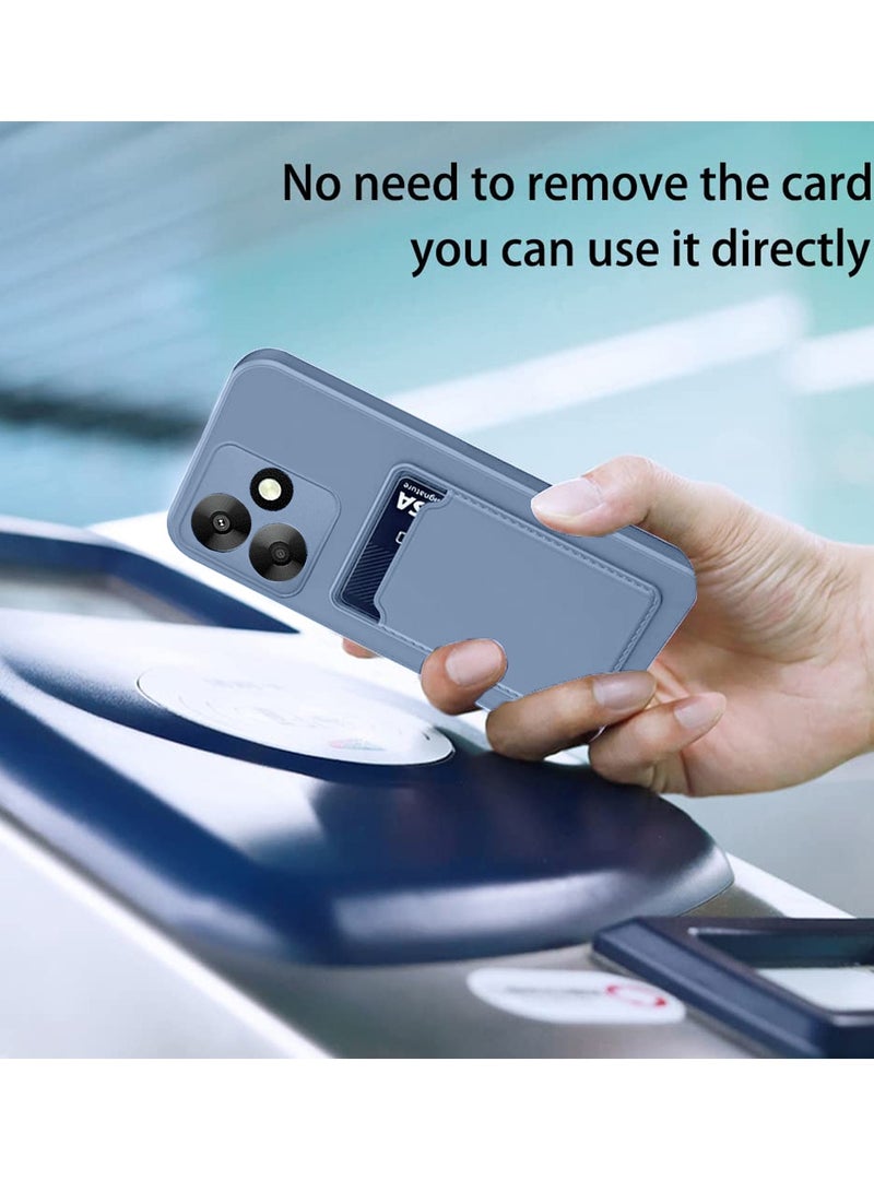 Wtech Silicone TPU with Card Holder Case Cover For Xiaomi Redmi 13 4G / 5G 2024 Grey - Image 3