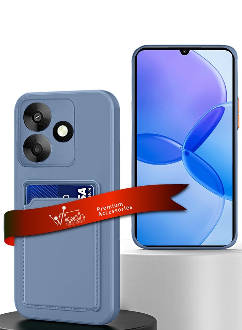 Wtech Silicone TPU with Card Holder Case Cover For Xiaomi Redmi 13 4G / 5G 2024 Grey - Image 1