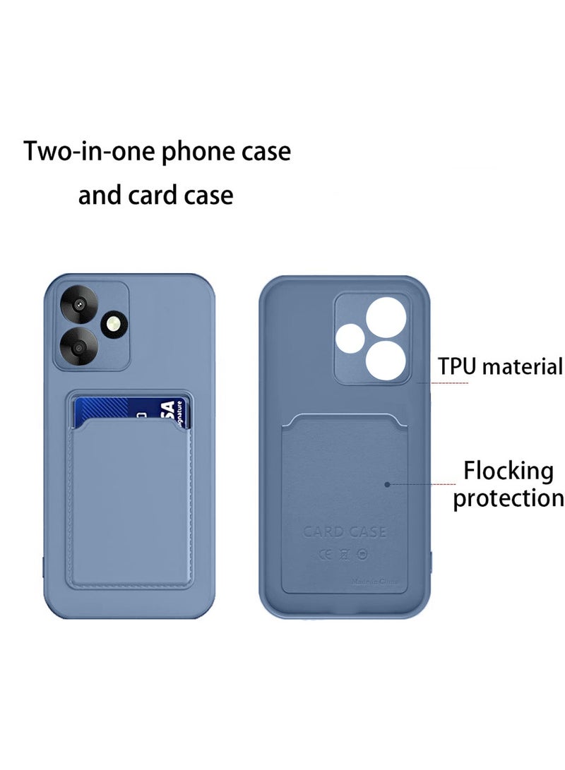 Wtech Silicone TPU with Card Holder Case Cover For Xiaomi Redmi 13 4G / 5G 2024 Grey - Image 4