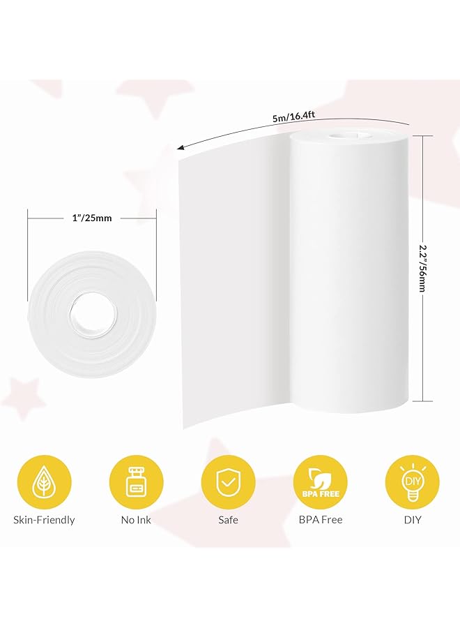 erorex 10 Rolls Kids Instant Camera Refill Print Paper 57X 25 Thermal Paper Compatible With Most Kids Camera Instant Print Mini Printer 2.2 Inch Bpa Free Photo Paper  - Image 2