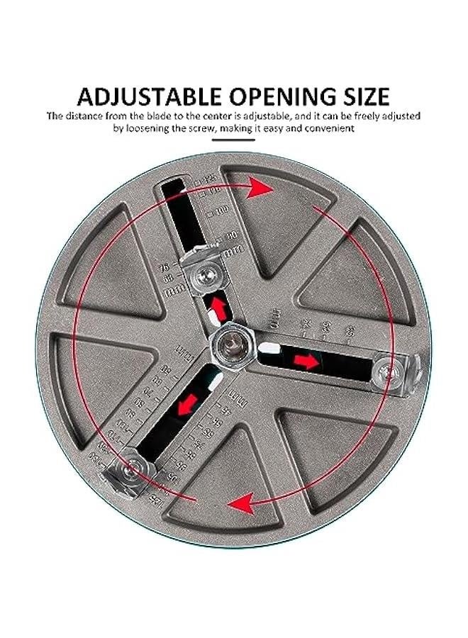Adjustable Round Hole Saw Tool, Diameter 45-130mm Adjustable Punching Saw, Adjustable Punch Saw Tool for Drilling, Round Hole Opener Tool for Wood Plywood Plastic (with 6 Blades) - Image 4