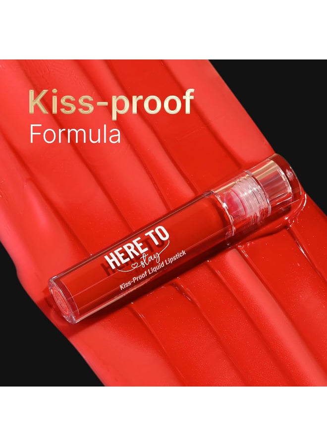 Swiss Beauty Select Here To Stay Liquid Matte Lipstick with Kiss-Proof Formula | Infused with Vitamin E | Non-Transfer, Smudgeproof | 12-18 Hrs Stay | Shade - Ruby Flame, 3ml | - Image 3