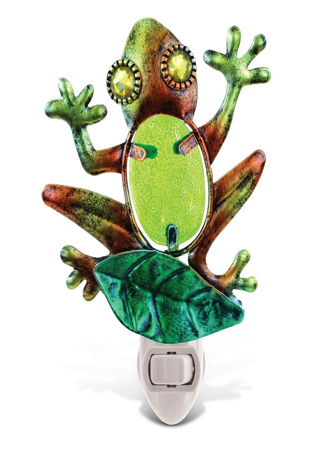 Puzzled Frog Night Light Lamp - Plug in Night Light with On Off Switch, Energy-Efficient Animal Lamp for Stairways, Bedrooms, Bathrooms, Nursery Rooms, Cute Little Green Frog Decor - Image 1