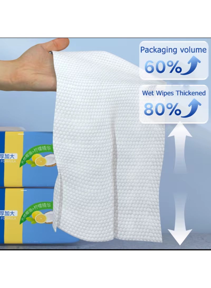 مناديل ازالة الدهون لتنظيف المطبخ والمنزل من 80 ورقة مناديل في كل عبوة، مناديل مضادة للبكتيريا مع غطاء، منشفة مطبخ متعددة الأغراض لبقع الشحوم، مناديل رطبة صحية للترابيزات وأسطح الطاولات - Image 5