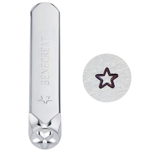 BENECREAT 6mm 1/4" Star Design Stamps, Metal Punch Stamp Stamping Tool - Electroplated Hard Carbon Steel Tools to Stamp/Punch Metal, Jewelry, Leather, Wood - Image 1