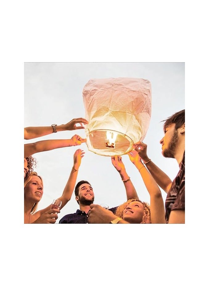 Chinese Sky Lanterns to Release(10 Pack), 100% Biodegradable Paper Memorial Sky Lanterns, Eco Friendly Outdoor Flying Lanterns Suitable for Weddings - Anniversaries or Other Events, Coloured - Image 2