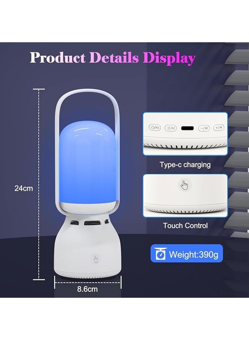 أوالي, مصباح طاولة بجانب السرير مزود بمكبر صوت بلوتوث محمول مزود بإضاءة ليلية RGB يعمل باللمس، صوت عالي الدقة، مكبر صوت من النوع C قابل لإعادة الشحن، مصباح طاولة LED - Image 3