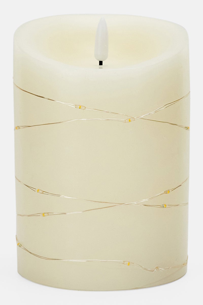 Tchibo Led Real Wax Candle With Fairy Light, White  - Image 2