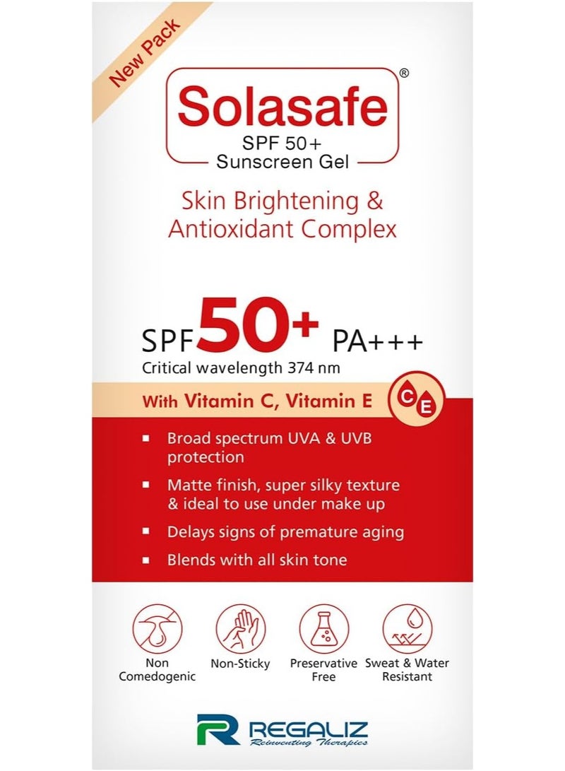 Solasafe SPF 50+ Silicone Sunscreen, Skin Brightening And Age Defying Antioxidant Complex (50G)