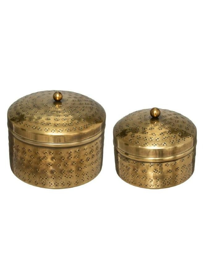 لوفت صندوق، مجموعة من قطعتين، ذهبي، معدني-182242 يصل لجميع الاغراض - Image 5