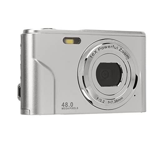 Goshyda 48MP Digital Camera 16X Zoom, 1080P, 2.4 Inch Display, Compact Camera for Travel, Graduation, Wedding Ceremonies (Silver) - Image 3