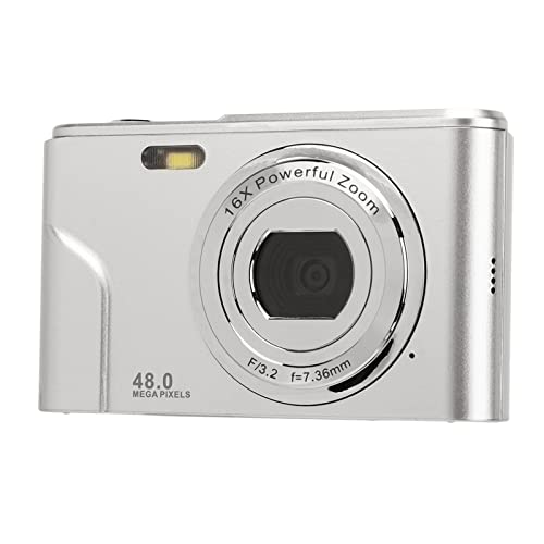 Goshyda 48MP Digital Camera 16X Zoom, 1080P, 2.4 Inch Display, Compact Camera for Travel, Graduation, Wedding Ceremonies (Silver) - Image 5