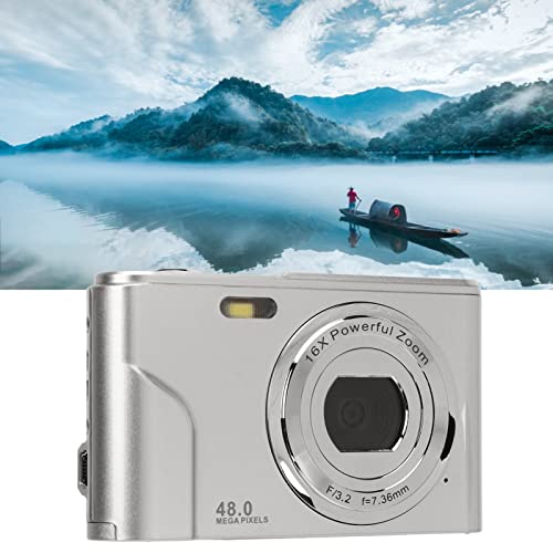 Goshyda 48MP Digital Camera 16X Zoom, 1080P, 2.4 Inch Display, Compact Camera for Travel, Graduation, Wedding Ceremonies (Silver) - Image 4