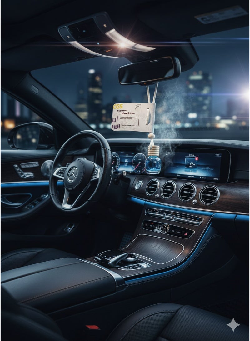 CGS Car Air Freshener – Black Ice Scent with Hanging Wooden Bottle - Image 3