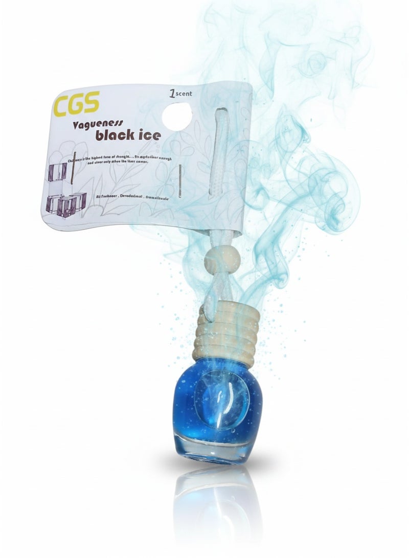 CGS Car Air Freshener – Black Ice Scent with Hanging Wooden Bottle - Image 1