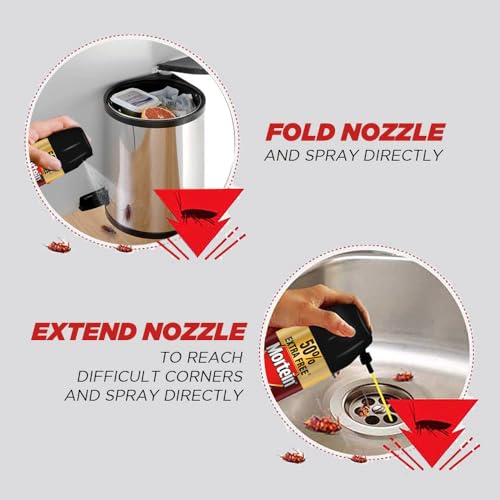 Mortein 625 ml - Fresh Fragrance, Cockroach Killer Spray, Crawling Insect Killer with Deep-Reach Nozzle | 100% Kill Guarantee - Image 3