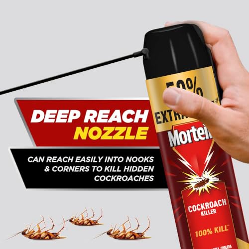 Mortein 625 ml - Fresh Fragrance, Cockroach Killer Spray, Crawling Insect Killer with Deep-Reach Nozzle | 100% Kill Guarantee - Image 2