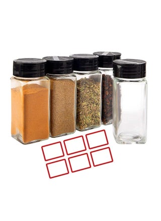 Kshavi Black Lid Spice Jars Glass Seasoning Bottles Spices Containers Empty Spice Jars Square Spice Bottles with Airtight Plastic Caps with Shaker Lids 6 - pzsku/ZB5EDB87CC331277E7298Z/45/1748263915/309806ca-95a6-42fd-84a6-93ec0c34fcce