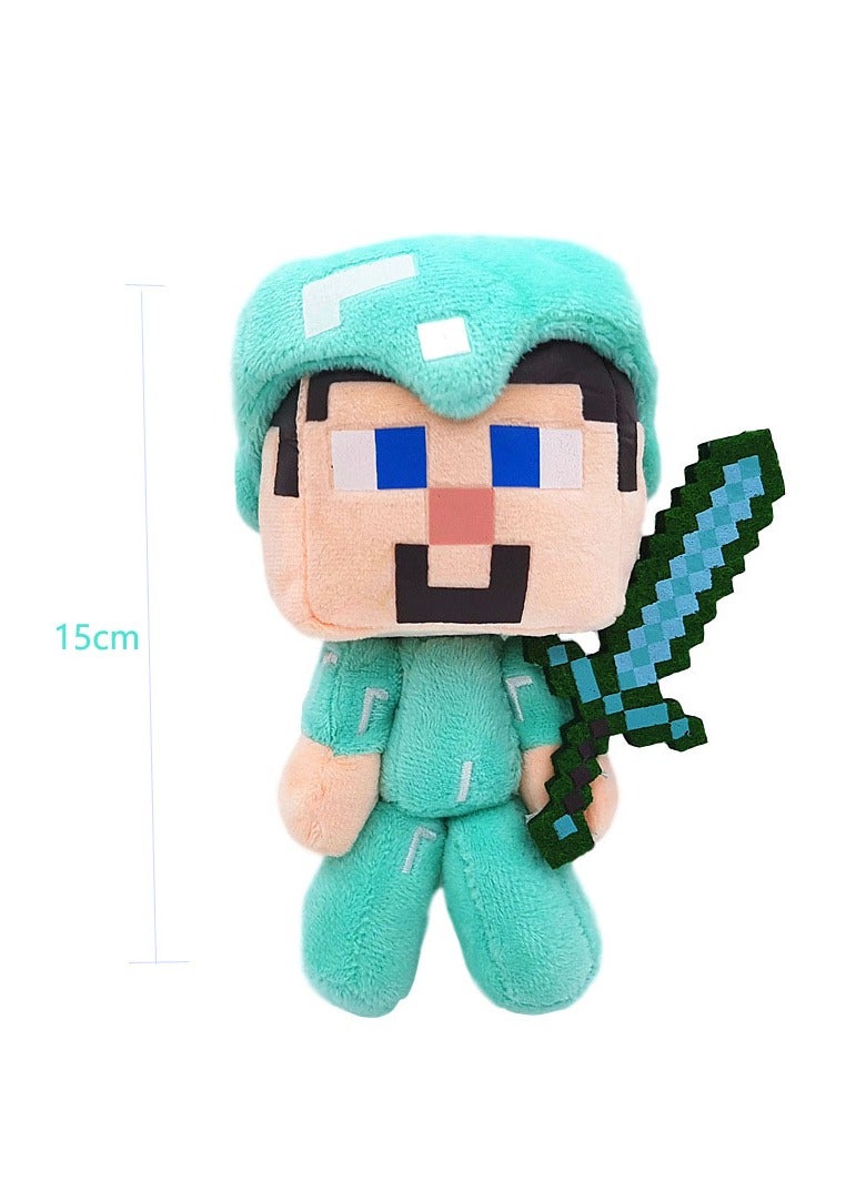 Minecraft Cute Toy Figures: 2-Piece Steve and Sheep Stuffed Figures, MATS for My World - Gift Collection for Fans and Kids. - Image 2