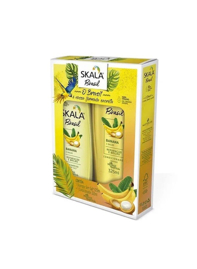 Linha Brasil - Kit Banana e Bacuri Shampoo e Condicionador (2 x 325 Ml) - (Brazil Collection - Banana and Bacuri Shampoo & Conditioner Set (2 x 11 Fl Oz))