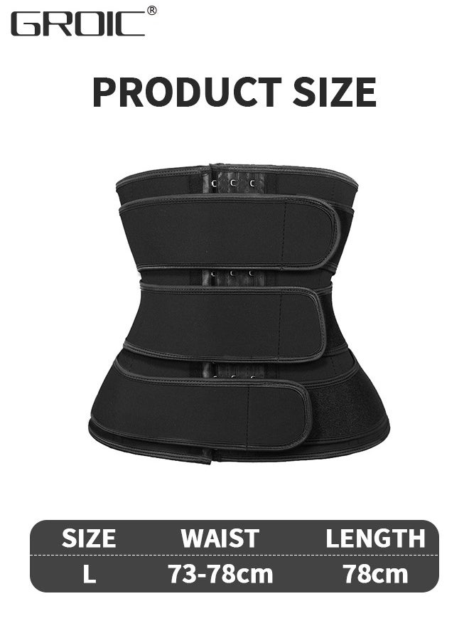 GROIC - Waist Trainer for Women Triple Belt Body Shaper Waist Trainer Corset with 3 Velcro and 3 Rows Closure, Sauna Workout Trimmer Belts Underbust Corset Tummy Control Hourglass Slimming Belly Body Shaper - Image 1