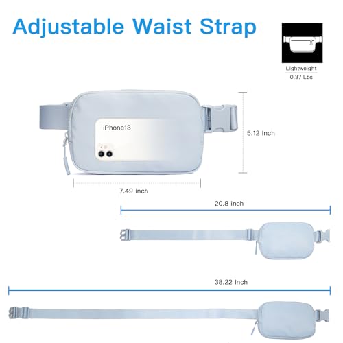 Telena Belt Bag for Women Men Fashionable Crossbody Fanny Pack for Women Waist Bag with Adjustable Strap Light Blue - Image 4