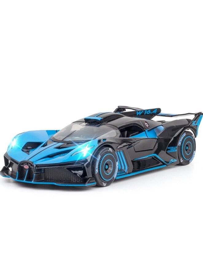 1:24 Bugatti Bolide Supercar Toys,with Lights and Music- Bugatti Alloy Sports Car for Children's Gift - Image 1