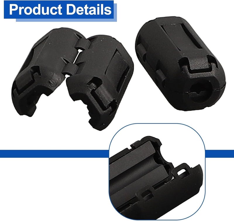 10 Pieces Ferrite Core Noise Suppressor Filter Ring, 5mm Diameter Clip On RFI Filter For Computer Hard Disk Fax Machine Cable(3.5mm) - Image 3