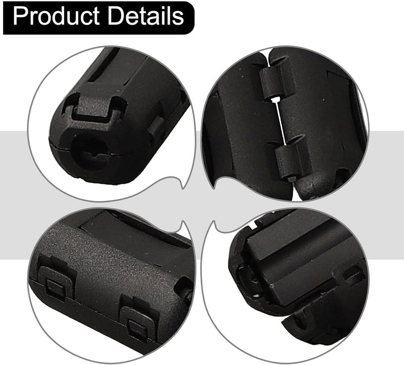10 Pieces Ferrite Core Noise Suppressor Filter Ring, 5mm Diameter Clip On RFI Filter For Computer Hard Disk Fax Machine Cable(3.5mm) - Image 2