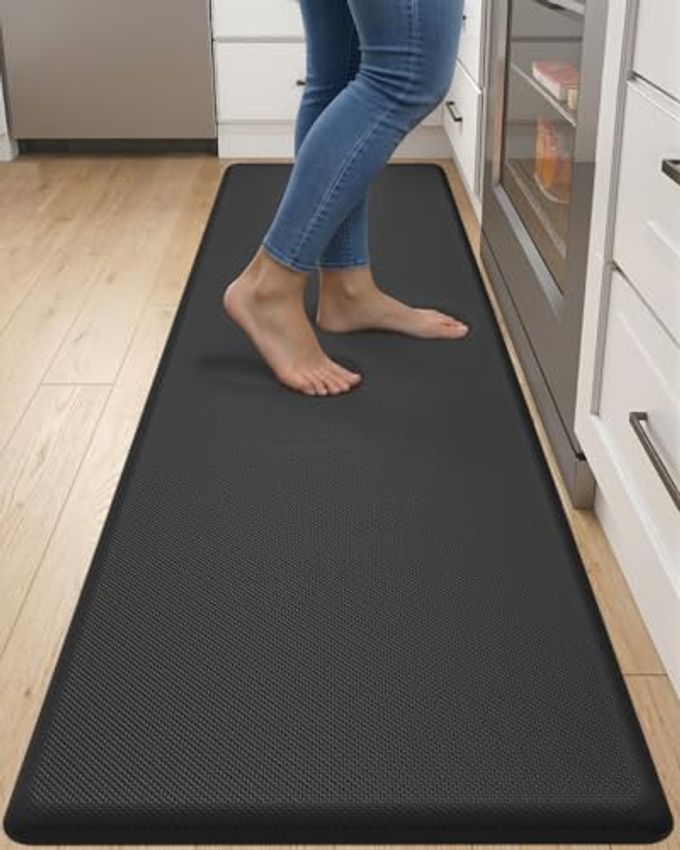 DEXI Kitchen Mat Cushioned Anti Fatigue, Extra Long Large Comfort Standing Floor Mats Waterproof, Memory Foam Antifatigue Runner Rug for Desk Office, Sink, Laundry, 70x20, Black