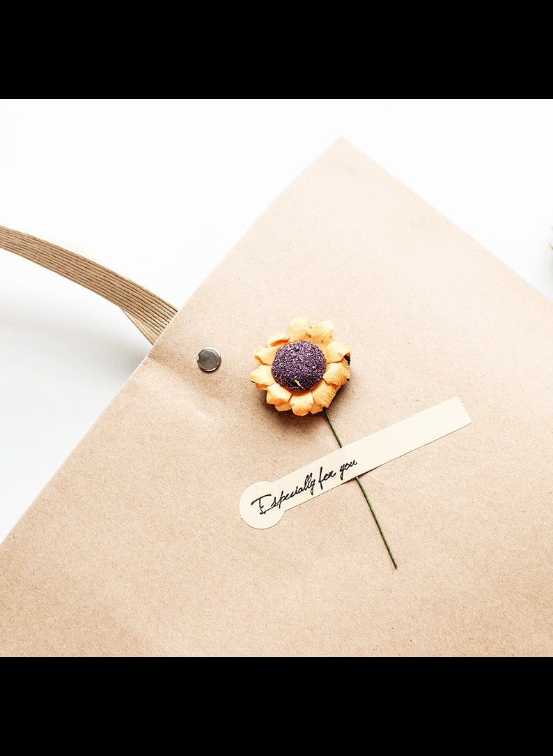 AVACraft Gift Bags Set of 5 - Medium 37cm Bags with Dried Flowers & Stickers - Reusable and Perfect For Presents of Any Birthday, Weddings, Mothers Day & Special Occasion  - Image 3