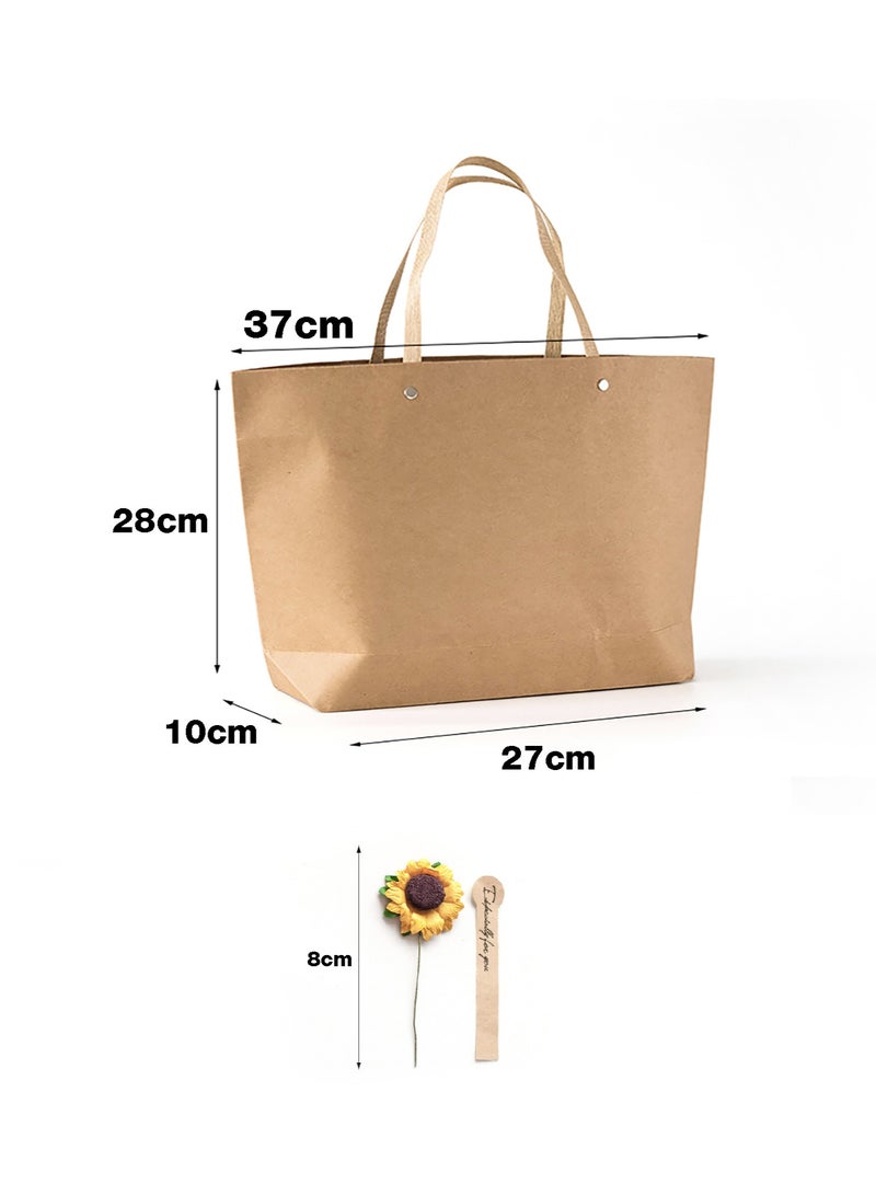 AVACraft Gift Bags Set of 5 - Medium 37cm Bags with Dried Flowers & Stickers - Reusable and Perfect For Presents of Any Birthday, Weddings, Mothers Day & Special Occasion  - Image 2