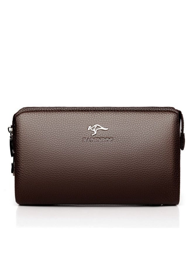 BADENROO Men’s Leather Clutch Bag – Premium Handheld Wallet with Zipper Closure - Image 2