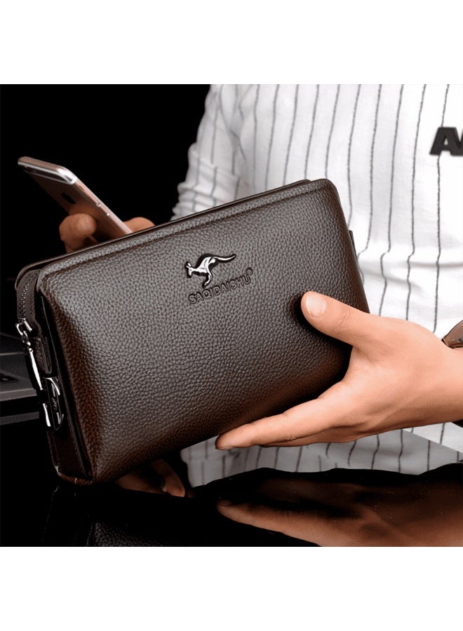 BADENROO Men’s Leather Clutch Bag – Premium Handheld Wallet with Zipper Closure - Image 4