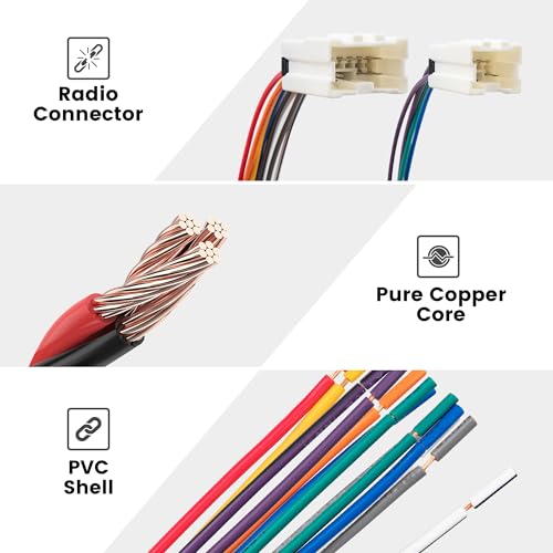 RED WOLF مجموعة أسلاك راديو مع محول هوائي متوافق مع نيسان 1998-2012 فرونتير باثفايندر تايتان، لإنفينيتي 1990-2008 G2/QX4 تركيب كابل موصل جهاز استيريو CD بعد السوق - Image 4