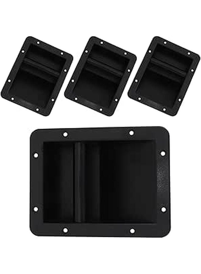 4Pcs Black Plastic Speaker Cabinet Side Handles Replacement For Amplifier And Audio Equipment - Image 1