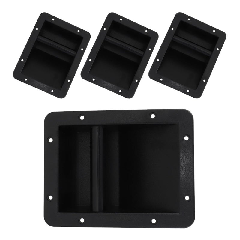 4Pcs Black Plastic Speaker Cabinet Side Handles Replacement For Amplifier And Audio Equipment - Image 2