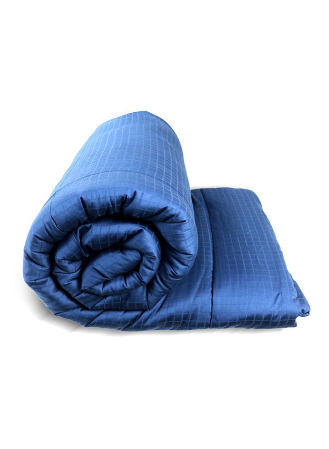 Hotel Linen Klub 3-Piece Hotel Linen Klub Deluxe  Single  Comforter 100% Cotton 250TC  Dobby Jacquard Box Sateen Textured Design ,Size : 160 x 200cm ,Color : Navy Blue  - Image 4