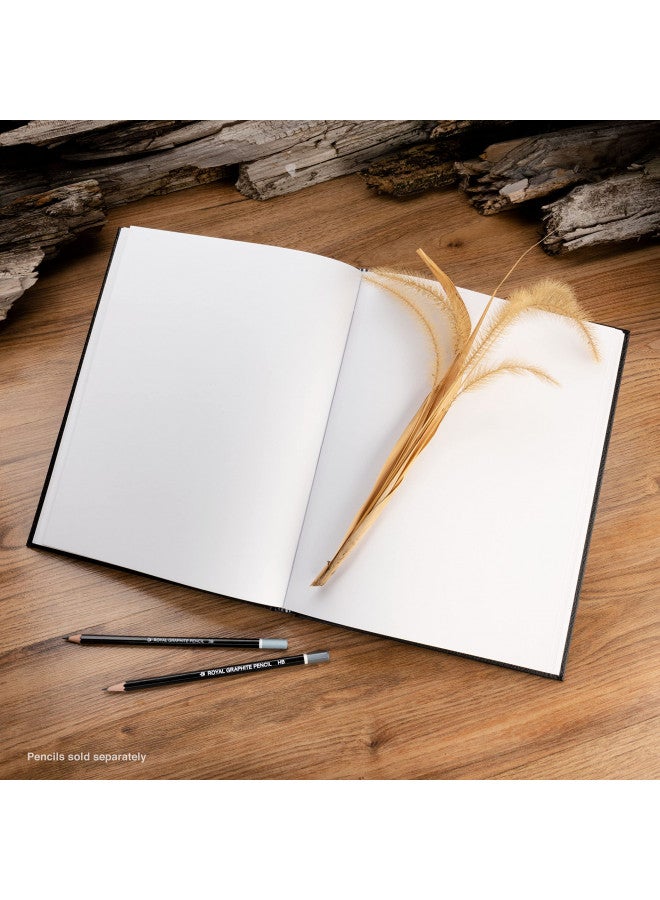 Pentalic - 8.5"x 11" Hardbound Sketchbook, 110 Sheets, Black - Image 3