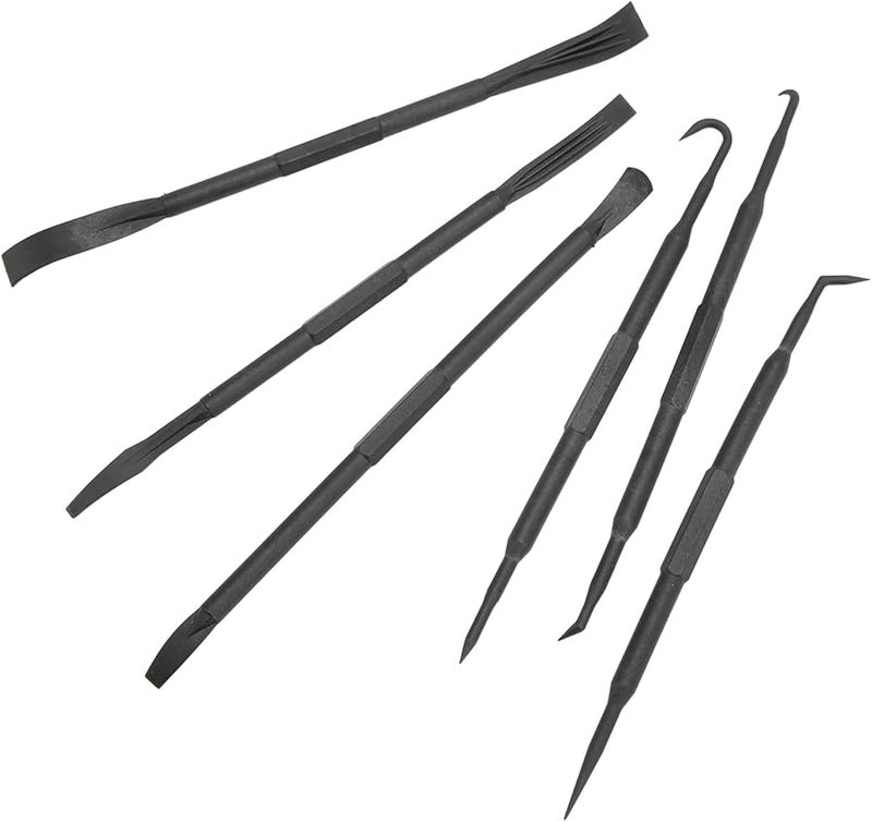 6PCS Black ABS Plastic Pry Kit Double Ended Prying Hook Set For Removing O Ring Seals - Image 1