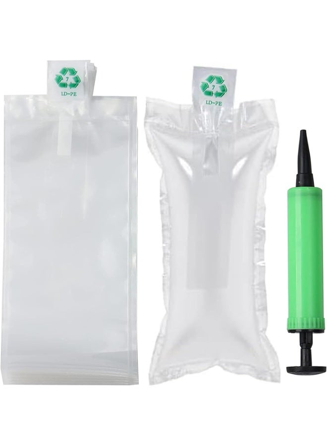 Packaging Air Bags, Clear Plastic Inflatable Air Pillows Air Cushions Buffer Bags, Void Fill Cushioning for Shipping and Packaging with Hand Pump, 4x8 Inches/10x20cm,100 Pieces - Image 1