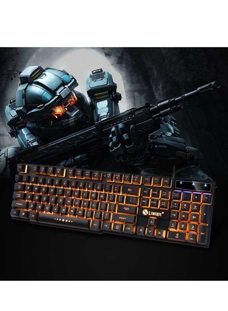 LIMEIDE TX30 Orange Black Illuminated Wired Gaming Keyboard - Image 3