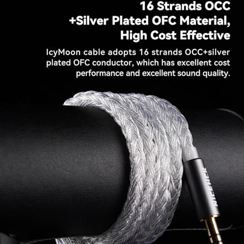 NICEHCK IcyMoon IEM Cable, 16 Core OCC+Silver Plated OFC Upgrade Cable,SPC in Ear Monitor Cable, Earphones Cables with 3.5/4.4mm Plug for ZS10 PRO 2 AS10 PRO ZSN PRO X EM6L (3.5mm with 0.78 2Pin) - Image 4