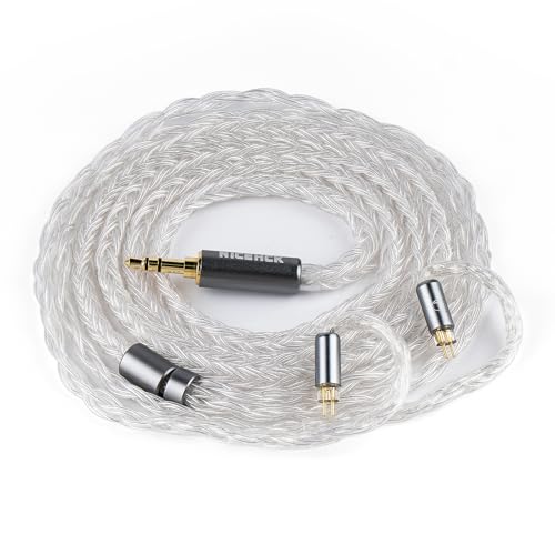 NICEHCK IcyMoon IEM Cable, 16 Core OCC+Silver Plated OFC Upgrade Cable,SPC in Ear Monitor Cable, Earphones Cables with 3.5/4.4mm Plug for ZS10 PRO 2 AS10 PRO ZSN PRO X EM6L (3.5mm with 0.78 2Pin) - Image 1