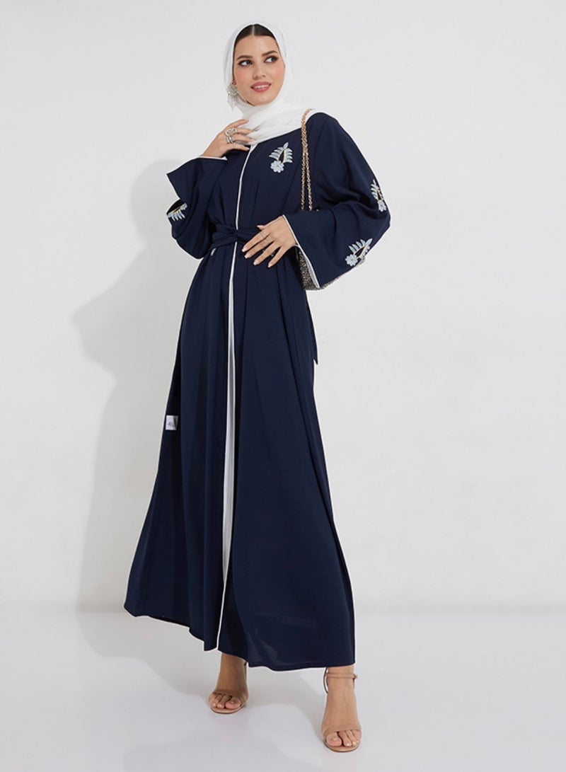 Rosette Abaya Blue Embroidery - Image 4