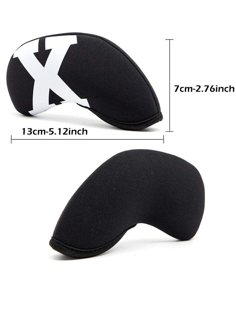 Y&D Golf Club Head Cover Set Wedge Iron Protective Soft and Durable Waterproof 10pcs 1 for Callaway, Ping, Taylormade, Cobra, Mizuno (Black-Large White Numbers)  - Image 5