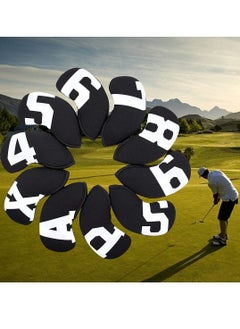 Y&D Golf Club Head Cover Set Wedge Iron Protective Soft and Durable Waterproof 10pcs 1 for Callaway, Ping, Taylormade, Cobra, Mizuno (Black-Large White Numbers)  - Image 4