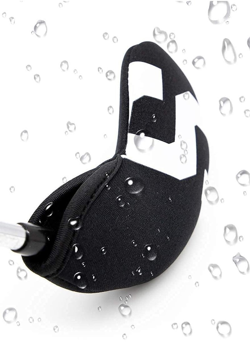 Y&D Golf Club Head Cover Set Wedge Iron Protective Soft and Durable Waterproof 10pcs 1 for Callaway, Ping, Taylormade, Cobra, Mizuno (Black-Large White Numbers)  - Image 3