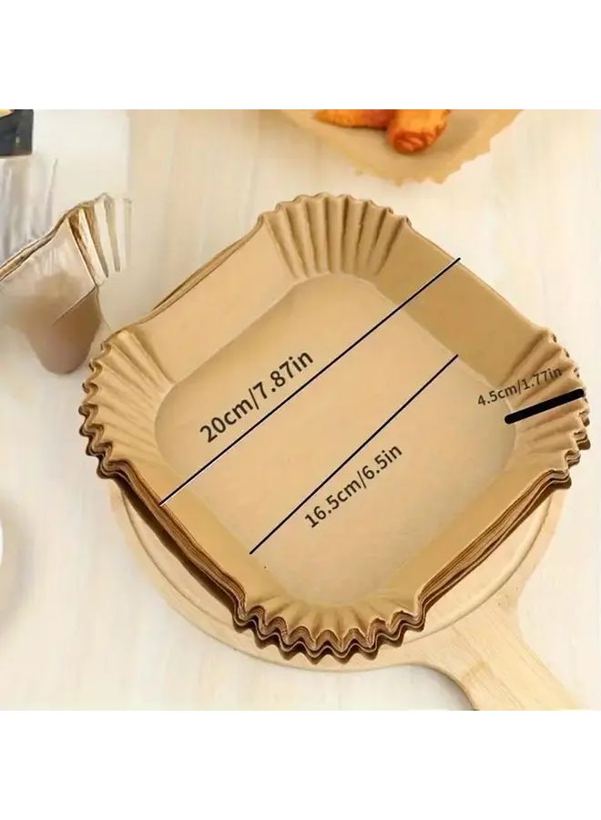 100 Pcs Brown Air Fryer Liners Non Stick Disposable Sheets For 5 8 Quart Oven - Image 4