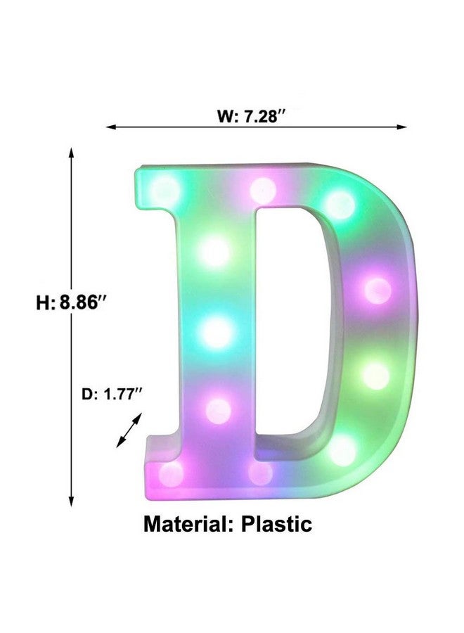 Pooqla Pooqla Colorful LED Marquee Letter Lights with Remote - Light Up Marquee Signs - Party Bar Letters with Lights Decorations for The Home - Multicolor D  - Image 5